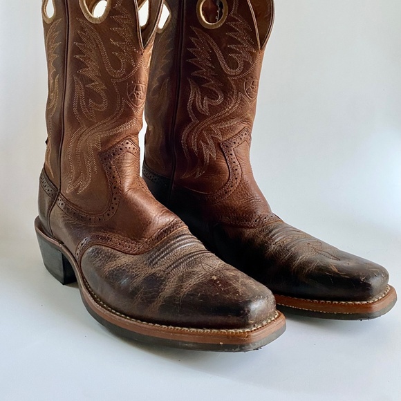 Men's Ariat Leather Western Cowboy Boots 10 D - Picture 11 of 16